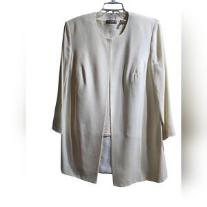 SALE 20W 2-pc Outfit: Cream sparkly Kate Hill shell plus Talbots Jacket